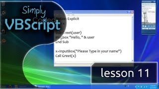 VBScript Basics Part 11  Subroutines [upl. by Esinehs]