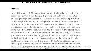 Incorporating Tumor Edge Information for Fine Grained BI RADS Classification of Breast Ultrasound Im [upl. by Luann]