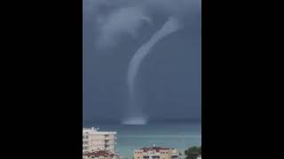 🌪️ STUNNING Waterspout Forms Off Montesilvano Coast Incredible Footage from Pescara Italy [upl. by Monahon]