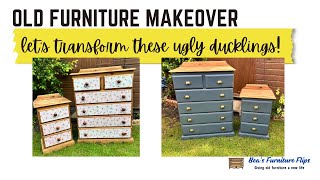 Ugly Duckling Makeover  How to Remove Wallpaper from Furniture diy makeover upcycling [upl. by Haldane]