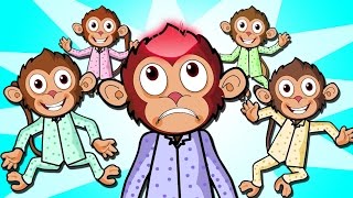 Five Little Monkeys Jumping On The Bed  Nursery Rhymes For Children  SRGMs [upl. by Eissalc647]