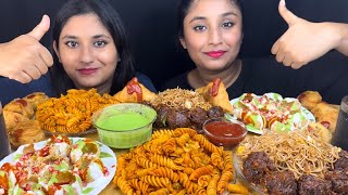 Eating Challenge😋Chowmin 🍝ManchurianIndian PastaDahipuriAloo SamosaAloo PakoraBig Bites😋 [upl. by Rasecoiluj]