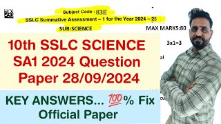 10th SSLC MidTerm SCIENCE 2024 Model Question Paper with Answers Unbelievable [upl. by Nekcarb790]