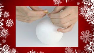 DIY  Christmas Ornament with Styrofoam Ball  Easy Christmas Crafts [upl. by Ainitsirk686]