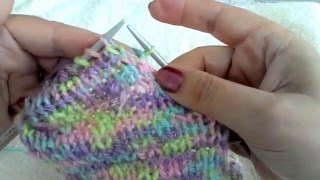 Two needle socks Носки на 2 спицах без швов [upl. by Aihsotal]