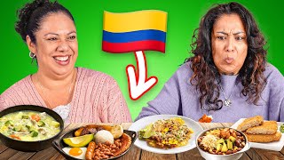 Mexican Moms Try COLOMBIAN Food [upl. by Attoynek]