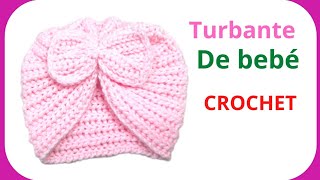 👶✅Turbante de bebé tejido a crochet  se teje muy rápido Todas las tallas [upl. by Gambrell]