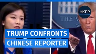 Hong Kong Free Press Donald Trump confronts Chinese Phoenix TV reporter [upl. by Edyaj]