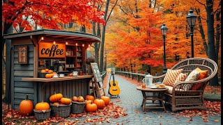 Smooth Jazz Instrumental 🍂 Warm Jazz Music at Cozy Fall Coffee Shop Ambience [upl. by Annaihr760]