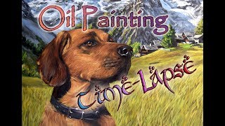 Dipinto ad olio di un cane da caccia  TimeLapse [upl. by Gorrono]