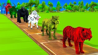 5 Giant Duck Cartoon Cow Elephant Gorilla Zebra Monkey Transfiguration funny animal 2023 [upl. by Anika]