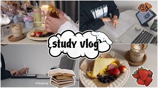 productive study vlog 📚 midterms lots of studying cooking study with me [upl. by Zsolway]