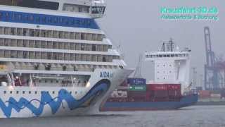 AIDAsol geht ab Hamburg auf NordeuropaKreuzfahrt HD  2D [upl. by Otineb]