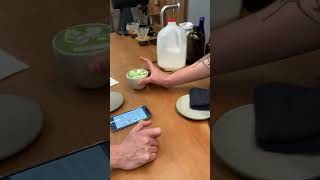 latteart matcha latte greatlatte coffeeart cafe coffeeshop coffeelover Manhattan nyc [upl. by Persson]