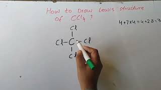 How to draw Lewis dot structure of CCl4 [upl. by Yelwah]