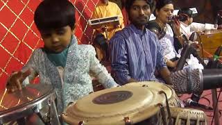 SOHAM GORANE CHILD TABLA ARTIST PLAYING TABLADHOLKIKACHHI DHOL ON SAIBHAJAN PROGRAM GOKAK KARNATAK [upl. by Andriana]