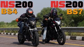 All New 2023 Bajaj Pulsar NS200 BS7 vs NS200 BS4 Drag Race [upl. by Nwahsit797]