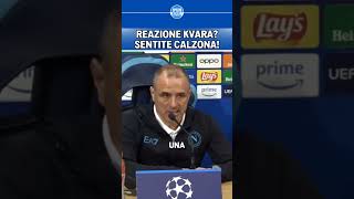 NAPOLI BARCA  REAZIONE DI KVARA AL CAMBIO SENTITE IL PARERE DI CALZONA 🗣️ shorts [upl. by Jermaine]