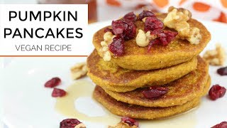 Healthy Pumpkin Pancake Recipe  Vegan  Gluten Free [upl. by Guillemette]