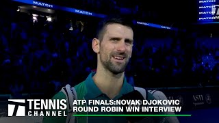 Novak Djokovic Earns Second Win In Turin Over Hubert Hurkacz  2023 ATP Finals Interview [upl. by Eimiaj241]