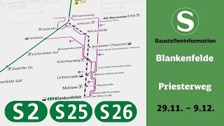 SBahn Berlin Baustelleninformation  Blankenfelde – Priesterweg S2 S25 S26 [upl. by Yendahc]