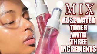 HOW TO MIX ROSE WATER TONER FOR SKIN GLOWING LIGHTENING amp WHITENING WITH 3 INGREDIENTS rosewater [upl. by Eelamme]