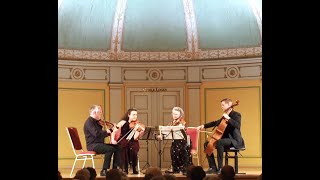 W A MOZART  String Quartet No 22 in Bflat major K 589  Allegro Engegård Quartet live [upl. by Suilienroc]