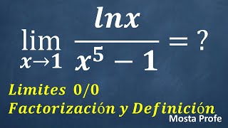 Limites con logaritmos naturales neperianos ln x limites logarítmicos por factorización y definición [upl. by Deanna]