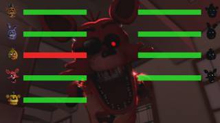 Five Nights At Freddys Glamrock School Of Animatronics Vs Nightmare Animatronics With HEALTHBARS [upl. by Anilegnave]