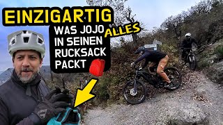 Sein MTB Rucksack Inhalt ist EINZIGARTIG 🎒 Herbstliche EMTB Tour mit Jojo 🍁🚲 Rockrider EFeel 900s [upl. by Anirdnajela]