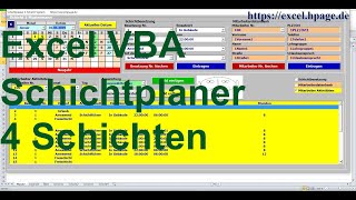 Jahr wechseln Schichtplaner 4 Schicht System in Excel VBA [upl. by Shakespeare39]