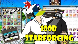 100B Starforcing on Main Maplestory [upl. by Anib]