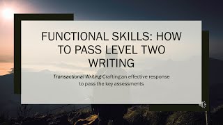 Functional Skills How to pass level Two Writingadulteducation learningenglish writingtips [upl. by Reemas]