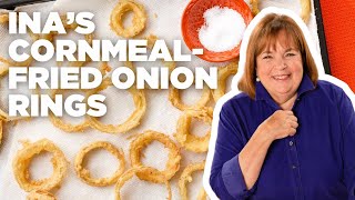 Ina Gartens CornmealFried Onion Rings  Barefoot Contessa  Food Network [upl. by Shandy]