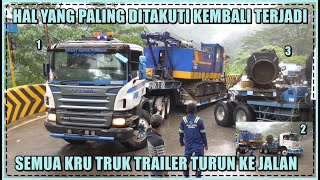 Hal Yang Paling Ditakuti Kembali Terjadi Semua Kru Truk Trailer Turun ke Jalan di Sitinjau Lauik [upl. by Askwith38]