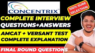 Concentrix Interview Questions amp Answers 2023  Concentrix Amcat  Versant Test Complete details [upl. by Irahs917]