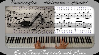 Passacaglia HandelHalvorsen  Easy Slow Piano Tutorial [upl. by Adeline]