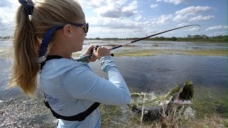 Hilary vs Alligator while BANK FISHING [upl. by Ynahirb832]