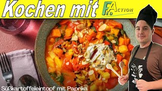 Live aus der Küche FedAction kocht HelloFresh Süßkartoffeleintopf mit Paprika [upl. by Amees363]