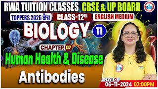 Class 12 Biology Chapter 7 Human Health And Disease  Antibodies  12th Biology Imp Topics By RWA [upl. by Ainolopa]