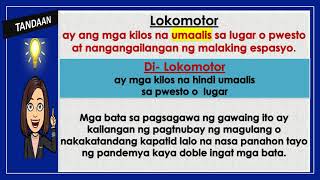 Quarter 2 PE1 Week 1amp2 Lokomotor at DiLokomotor [upl. by Ahsimat]