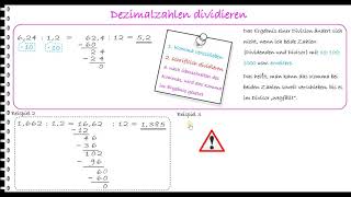 LernvideoDezimalzahlen dividieren [upl. by Enialehs774]