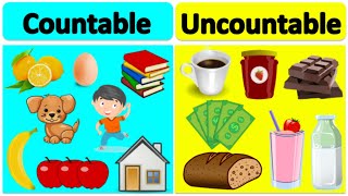 COUNTABLE vs UNCOUNTABLE NOUNS  Learn the difference with examples [upl. by Narbig]