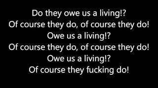 Crass  Do They Owe us a Living Lyrics [upl. by Sherill]