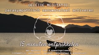 Geleide meditatie 15 minuten ontprikkelen parasympathische zenuwstelsel activeren [upl. by Ledif965]