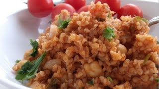 Easy amp healthy Bulgur and tomato pilaf wchick peas Recipe [upl. by Ecienaj344]