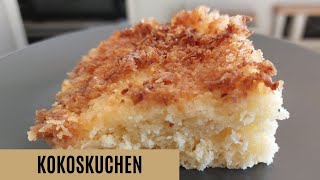 saftiger Kokoskuchen vom Blech mit Buttermilch Rezept  Blechkuchen Rezept einfach und schnell [upl. by Ibib277]