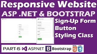 Responsive Website  ASP NET amp Bootstrap  Part 6  Sign Up Form Designing [upl. by Luing]