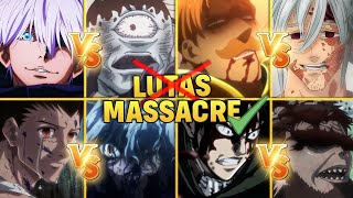 10 LUTAS QUE NÃO FORAM UMA LUTA MAS SIM UM MASSACRE NOS ANIMES  Player Solo [upl. by Maiga]