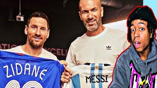 American REACTS to WHEN ZINEDINE ZIDANE MET LIONEL MESSI [upl. by Lingwood]